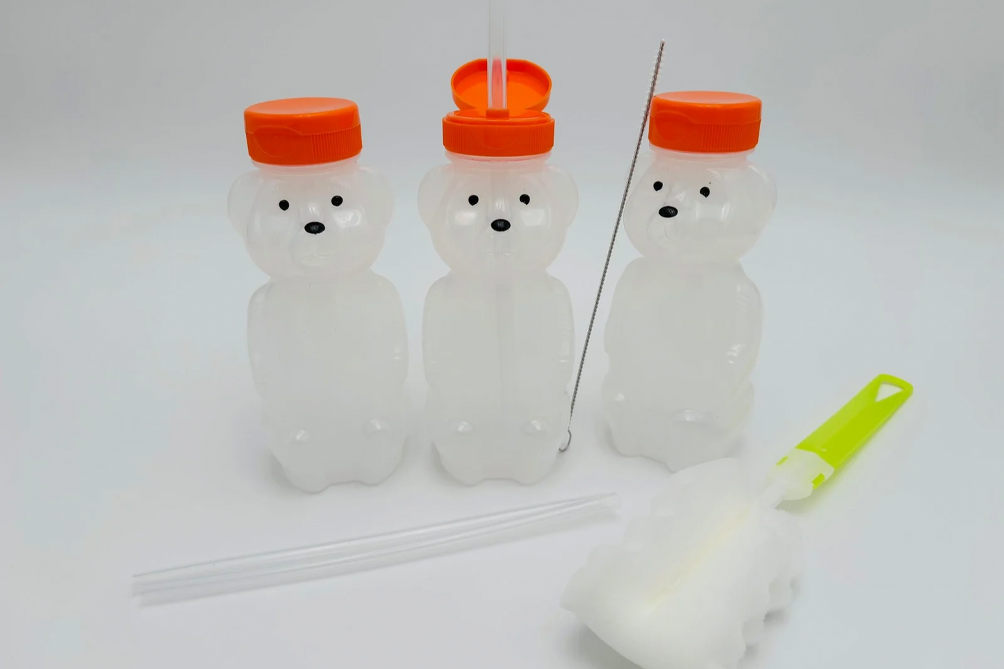 Biberons ours paille lot de 3