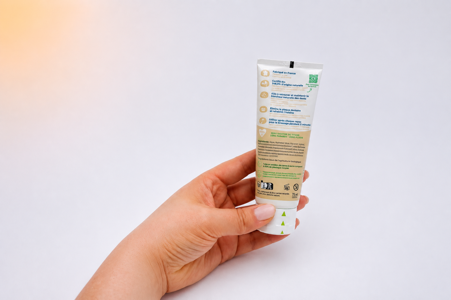 Dentifrice blancheur menthe bio