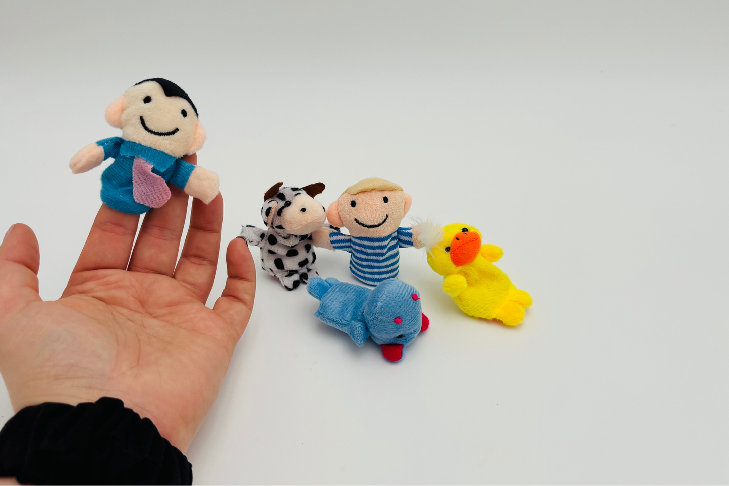 Marionnettes de doigt tissu lot de 5