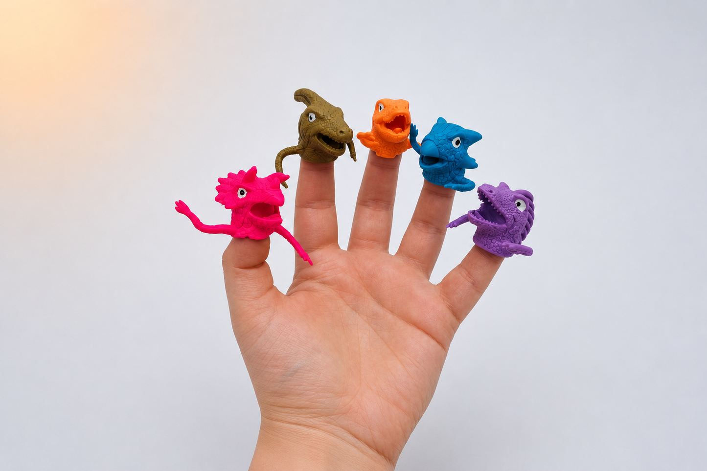 Marionnettes de doigt monstres dino lot de 5