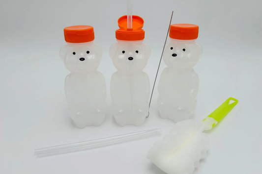 Biberons ours paille lot de 3