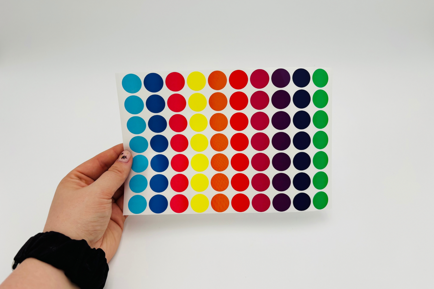 Gommettes colorées, feuille de 70