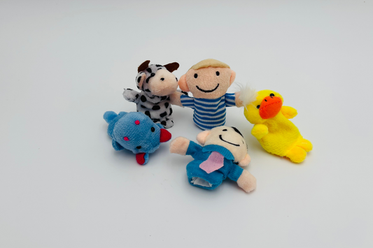 Marionnettes de doigt tissu lot de 5