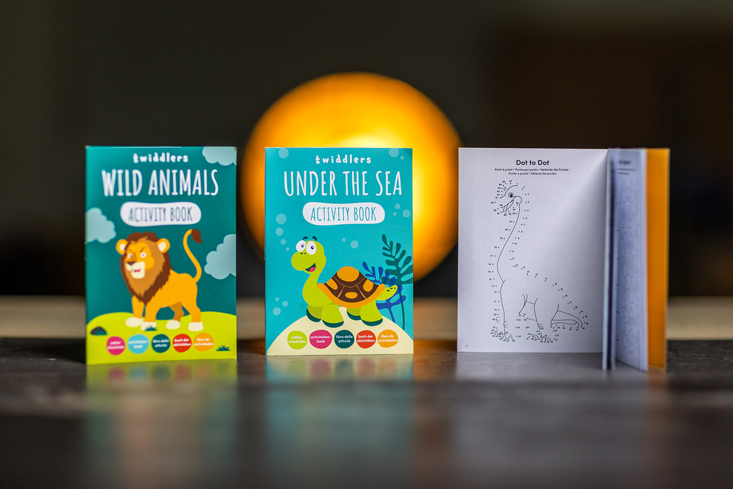 Mini-livres de coloriage, safari, dinosaure et animal marin (lot de 3)