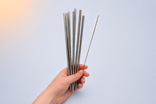 Pailles en métal lot de 8