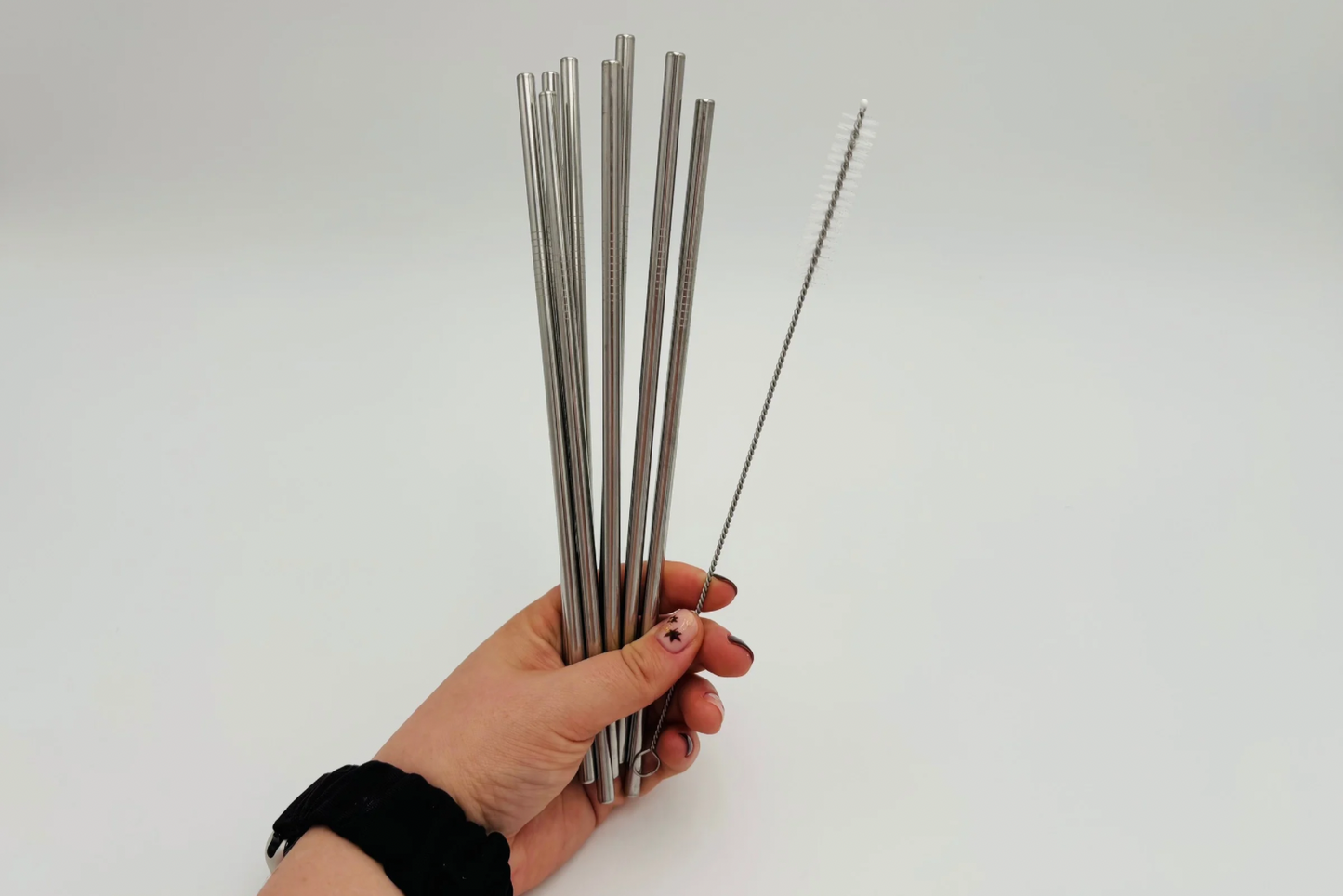 Pailles en métal lot de 8