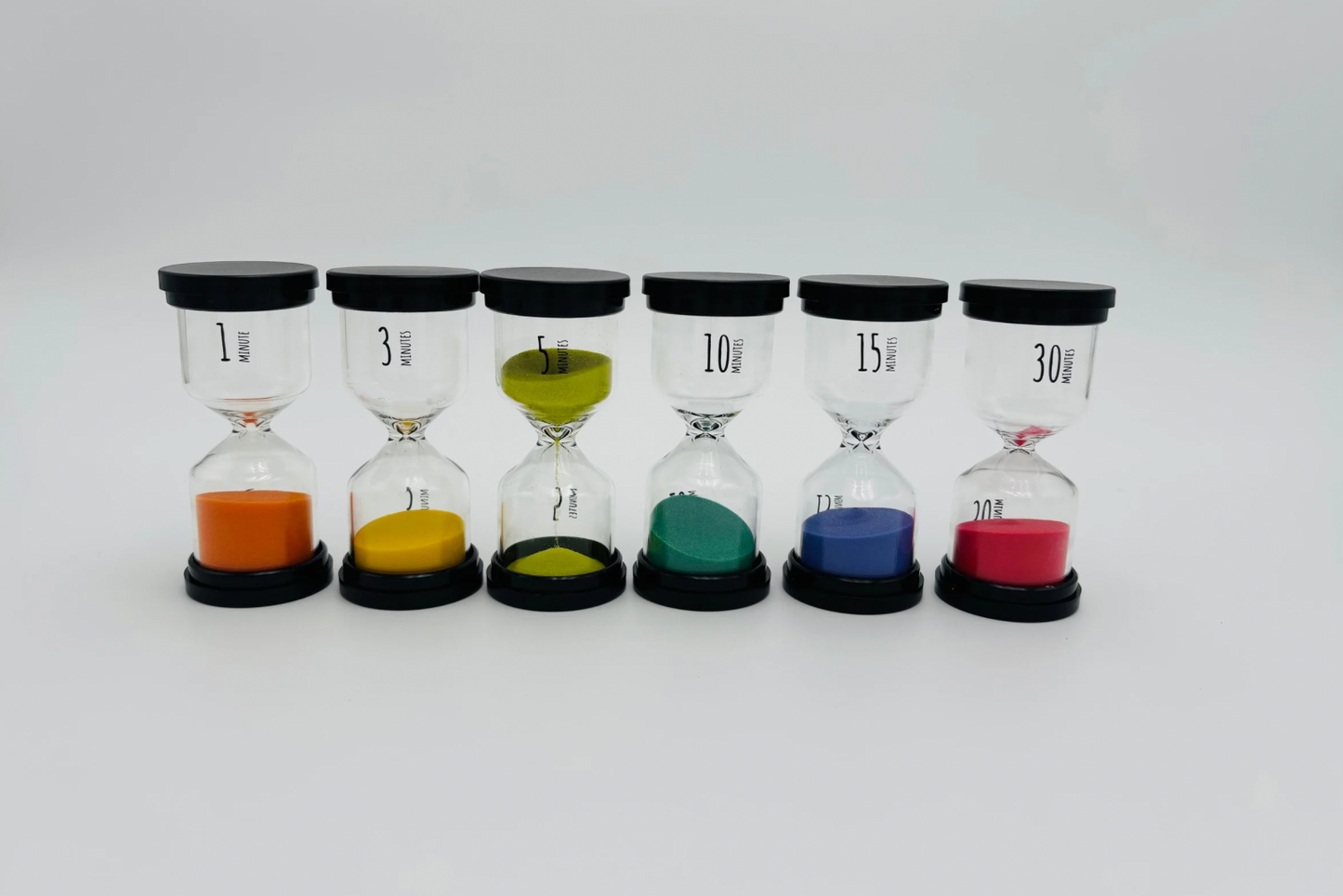 Sabliers 1, 3, 5, 10, 15 et 30 minutes