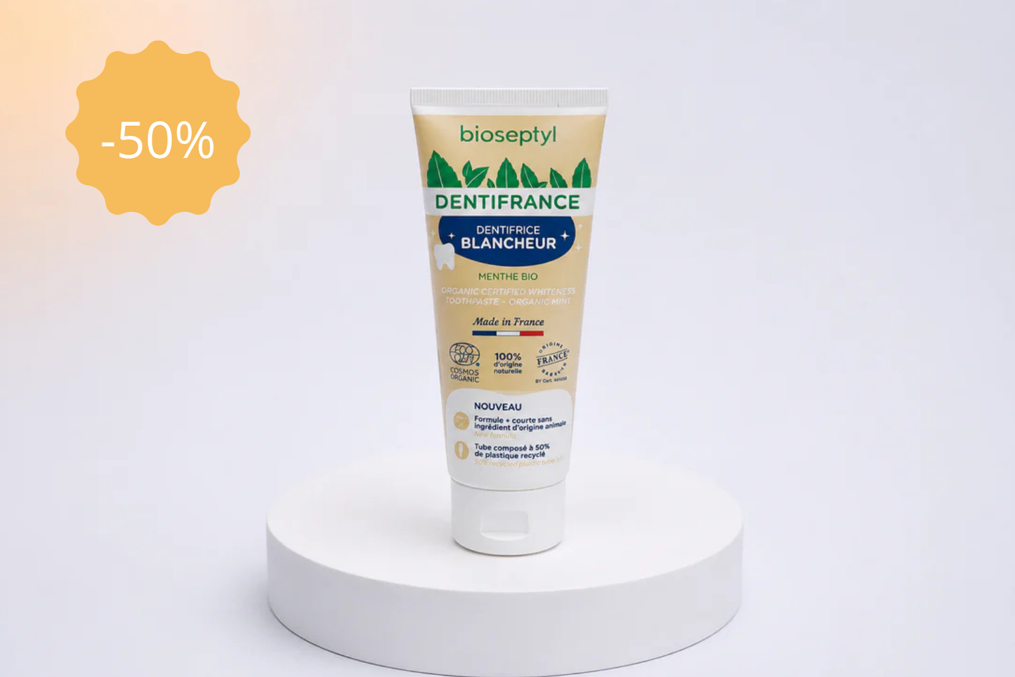Dentifrice blancheur menthe bio